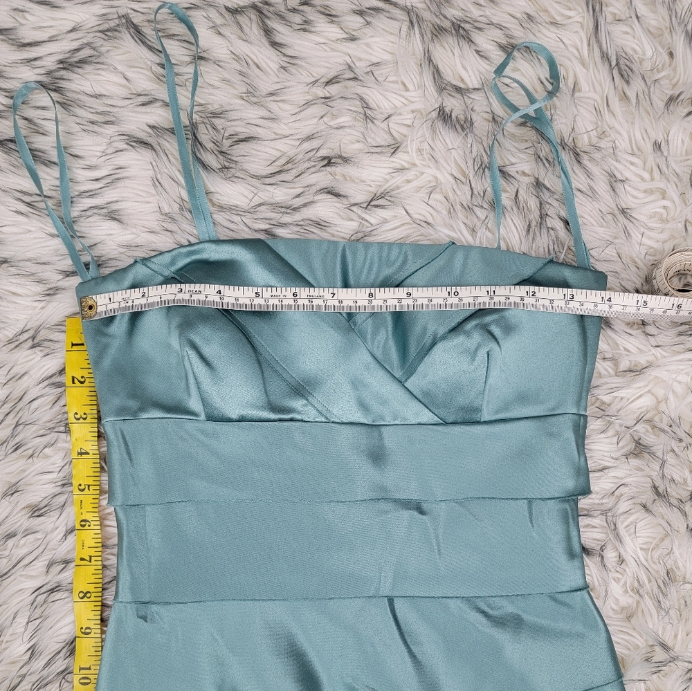 Max and Cleo Teal Tiered Dress 2